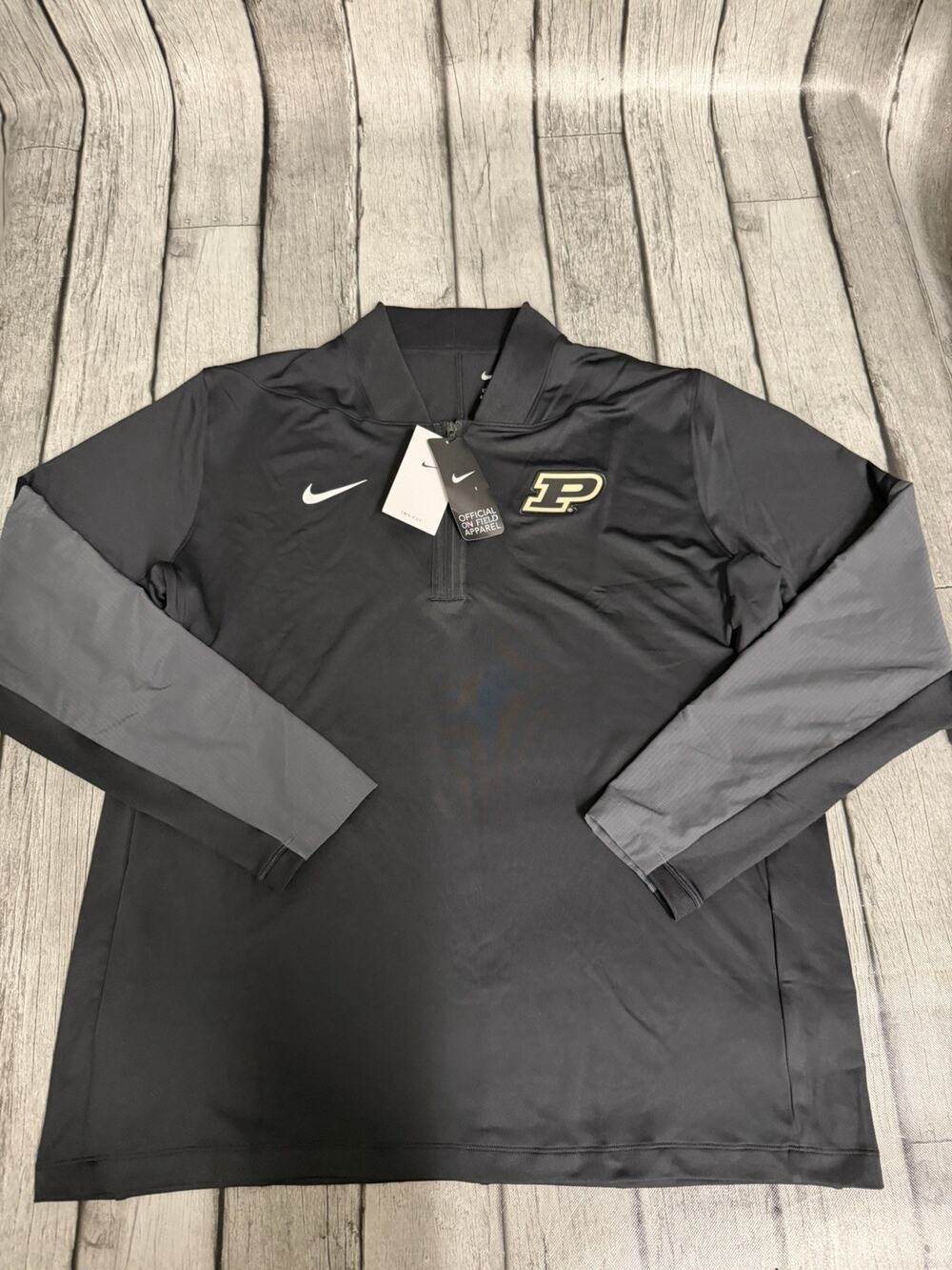 NWT Men’s Nike Purdue Boilermakers Dri-FIT Half Zip Sideline Pullover Black XL